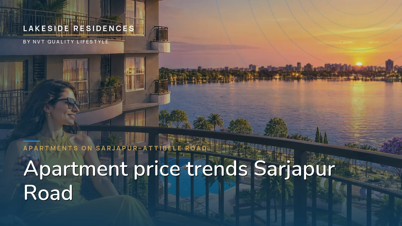 Sunset over the lake seen from a Sky Villa balcony, the view that anchors pricing at Lakeside Residences